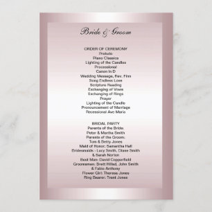 Formal Wedding Program Programme