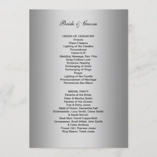 Formal Wedding Program Programme