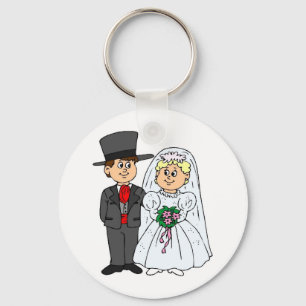 Formal Wedding Style Tophats Key Ring