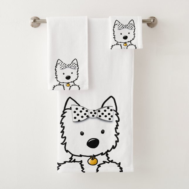 Formal Westie Girl Bath Towel Set (Insitu)