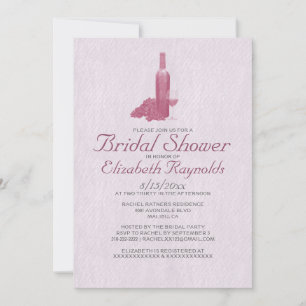 Formal Wine Bottle Bridal Shower Invitations