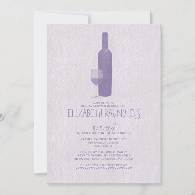 Formal Wine Bottles Bridal Shower Invitations (Front)