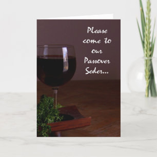 Formal Wine Glass Passover Seder Invitation