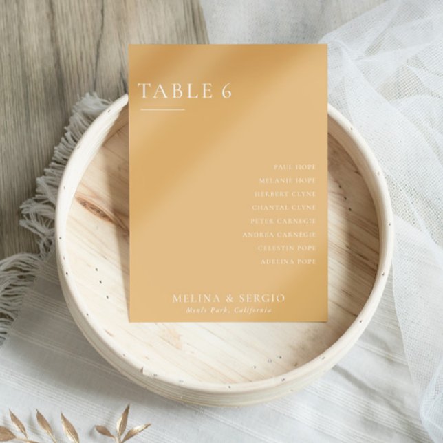Formal Yellow Wedding Table 6 Seating Chart Invitation (Creator Uploaded)