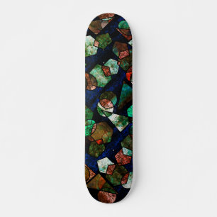 Formas geométricas irregulares e textura deformada skateboard