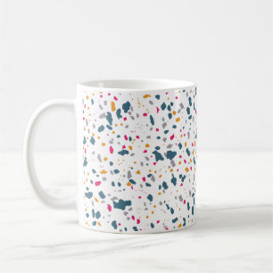 Formas modernas azules y rosas coffee mug