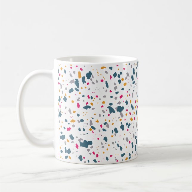 Formas modernas azules y rosas coffee mug (Left)