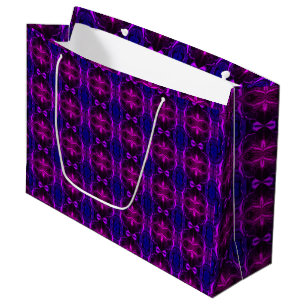 Formas, "traços rosa flutuam" em fundo azul? large gift bag