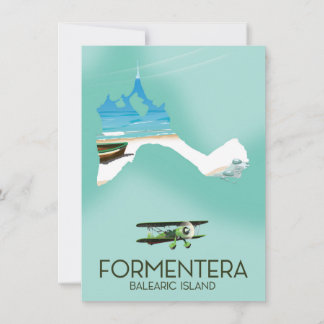 Formentera Balearic island Map Travel poster Invitation