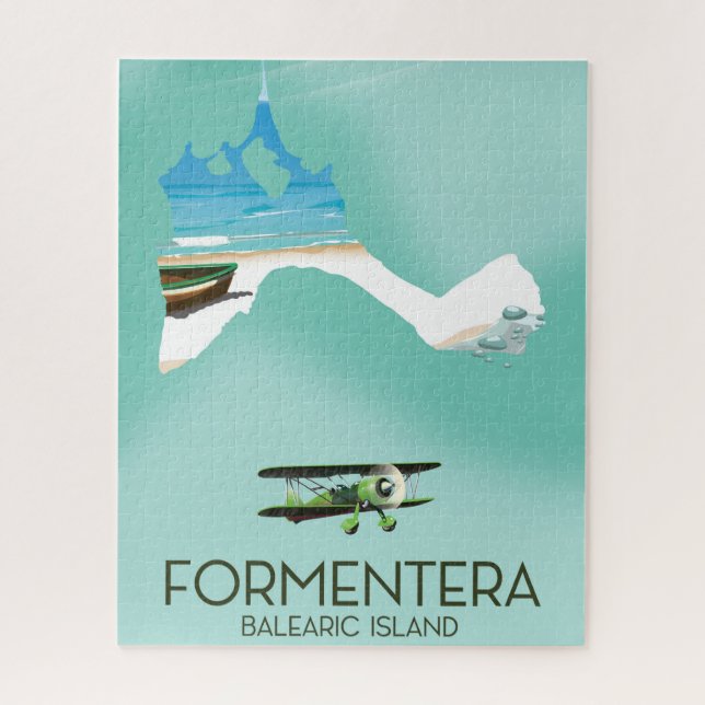 Formentera Balearic island Map Travel poster Jigsaw Puzzle (Vertical)