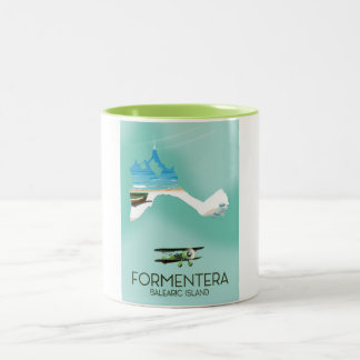Formentera Balearic island Map Travel poster Two-Tone Coffee Mug