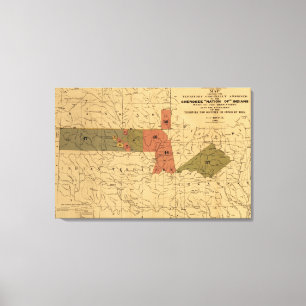 Former Limits of Cherokee "Nation of" Indians Canvas Print