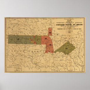 Former Limits of Cherokee "Nation of" Indians Poster