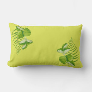 Forms in Green on a Lumbar Pillow