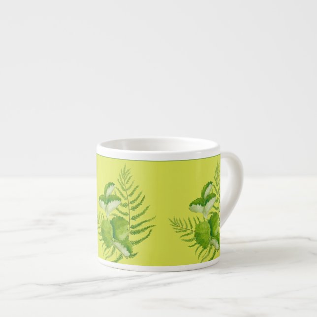 Forms in Green on an Espresso Mug (Front Right)