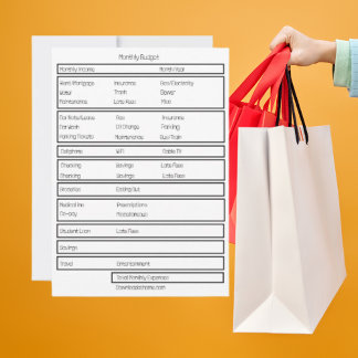 Forms Monthly Budget. Track your monthy expenses Holiday Card