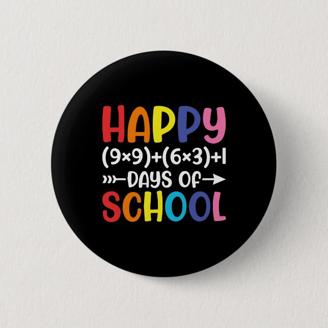 Formula 100 Days Of School Fun Math Teacher 100th  6 Cm Round Badge (Front)