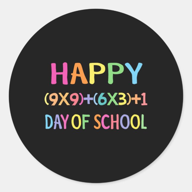 Formula 100 Days Of School Fun Math Teacher 100th  Classic Round Sticker (Front)