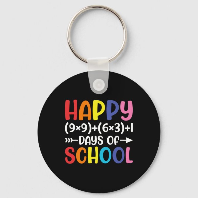 Formula 100 Days Of School Fun Math Teacher 100th  Key Ring (Front)