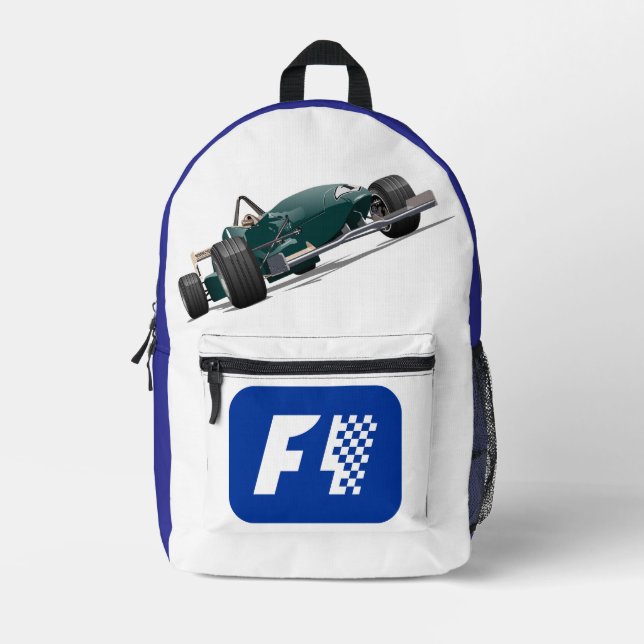 Formula 1 race car printed backpack (Front)