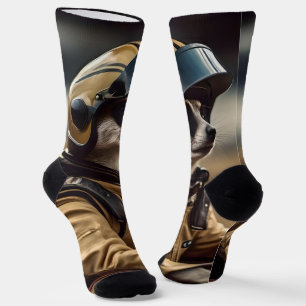 Formula Fun: Professional Meerkat Race Car Driver Socks