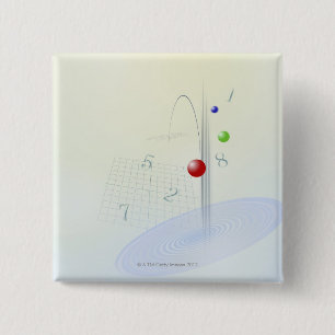 Formula, graph, math symbols 10 15 cm square badge