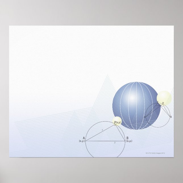 Formula, graph, math symbols poster (Front)