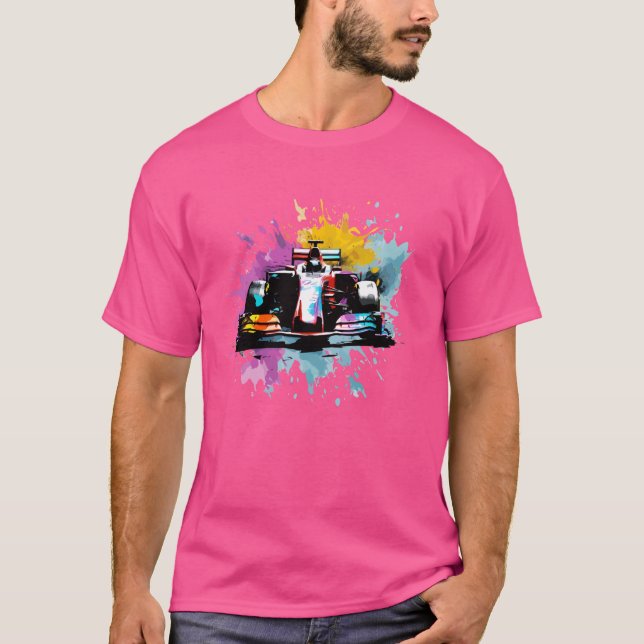 Formula One F1 Car Lover Colourful Racing Driver S T-Shirt (Front)