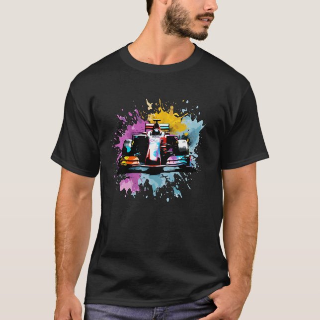 Formula One F1 Car Lover Colourful Racing Driver S T-Shirt (Front)