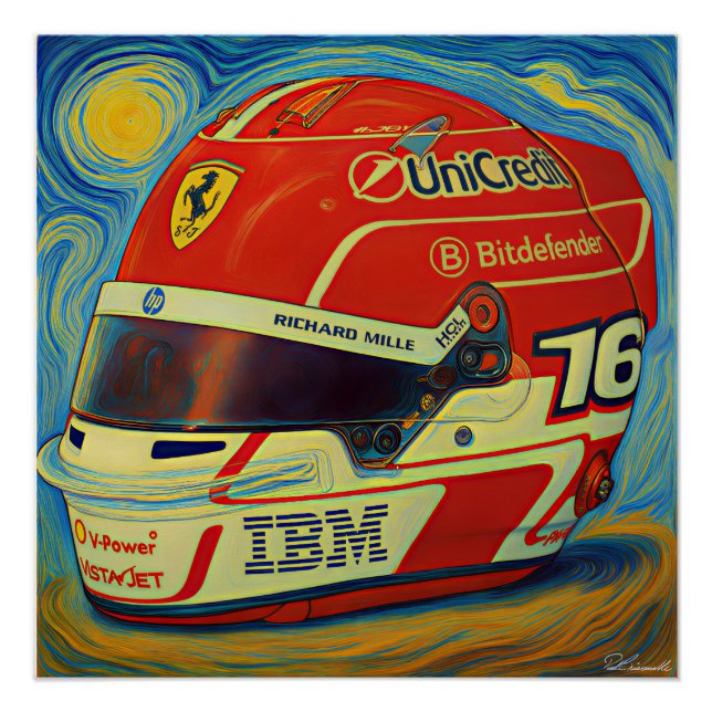 Formula One Leclerc Helmet Poster (Front)