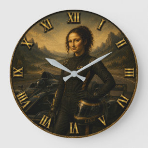 Formula Race Driver Funny Mona Lisa Racing Gift Large Clock