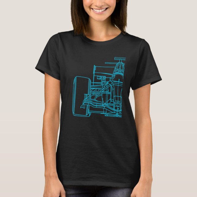 Formula Racecar Schematic Race Car Driver Formula  T-Shirt (Front)
