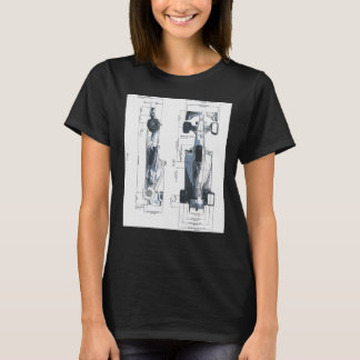 Formula Racing Car Blueprint Mechanical Engineerin T-Shirt
