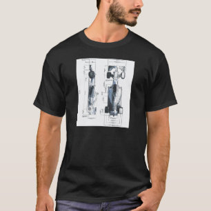 Formula Racing Car Blueprint Mechanical Engineerin T-Shirt