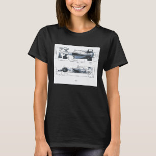 Formula Racing Car Blueprint Mechanical Engineerin T-Shirt