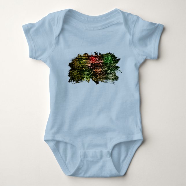 Formulas in mathematical space baby bodysuit (Front)