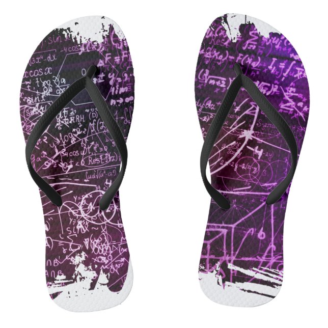 Formulas in mathematical space flip flops (Footbed)