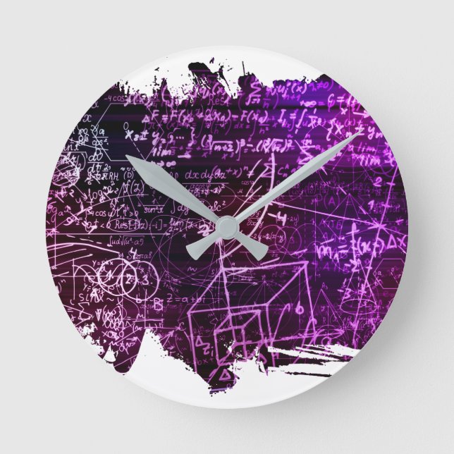 Formulas in mathematical space round clock (Front)