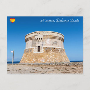 Fornells defence tower on Menorca - Spain Postcard