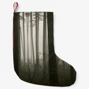 forrest and tree silhouettes in nature small christmas stocking