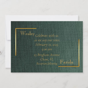Forrest Green Clean Line Wedding Invitation
