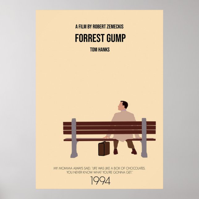 Forrest Gump Minimalist Movie Poster (Front)