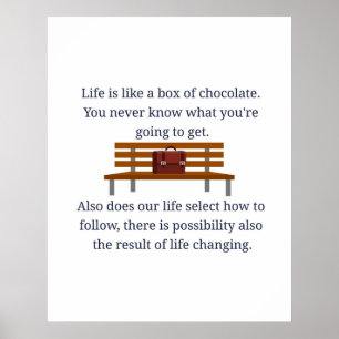 Forrest Gump quotes life is like a box of chocolat Poster