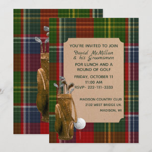 Forrester Plaid Groom's Golf Party Invitation