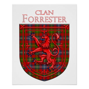 Forrester Tartan Scottish Plaid Lion Rampant Poster