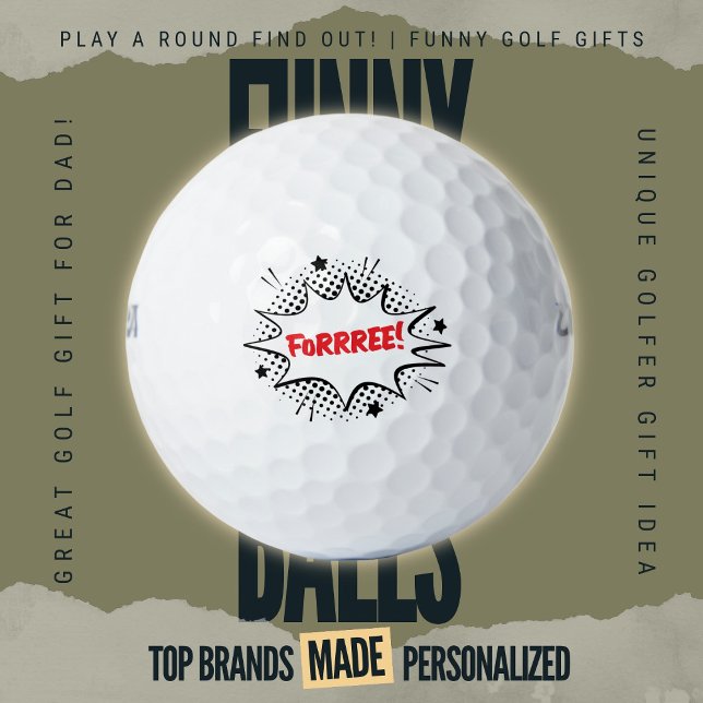 Forrree Golf Joke Comic Pop Art Clean Trash Talk Balls (Custom Printed Brand Name Golf Balls By PlayARoundFindOut - Zazzle's premiere golf gift shop)