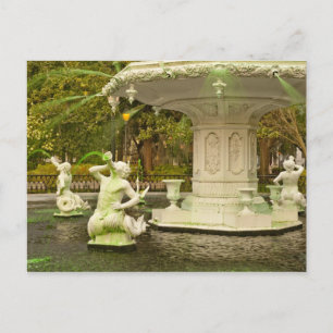 Forsyth Fountain, Savannah, GA Travel Photography Postcard