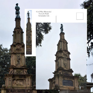 Forsyth Park Civil War Memorial Savannah GA Photo Postcard