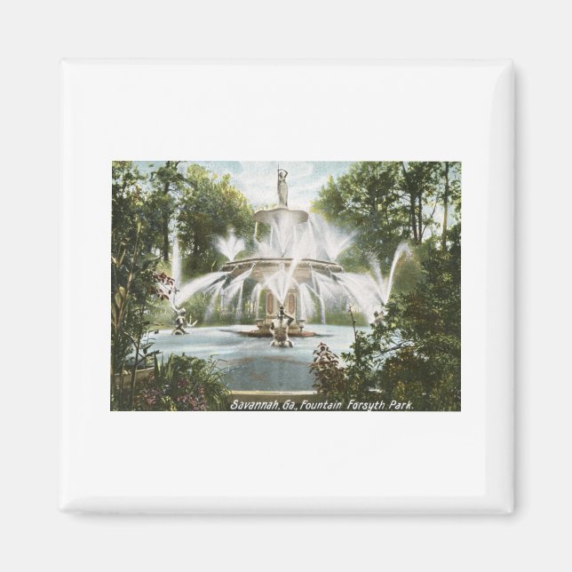 Forsyth Park, Savannah 1906 Vintage Magnet (Front)