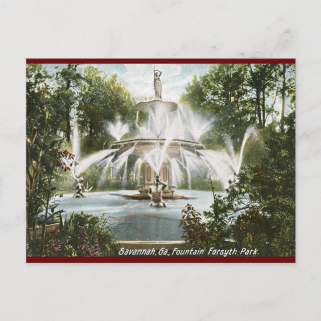 Forsyth Park, Savannah 1906 Vintage Postcard (Front)
